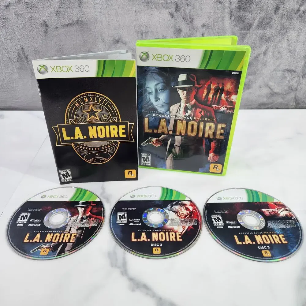 L.A. Noire Microsoft XBox 360 video game Manual included 3 disc set